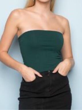 Brandy Melville Dark Green Strapless Tube Top